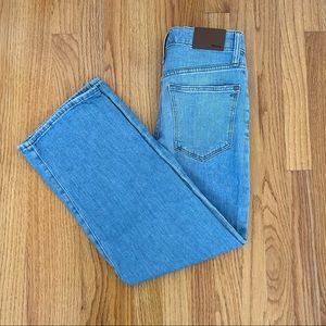 madewell slim wide leg crop jeans